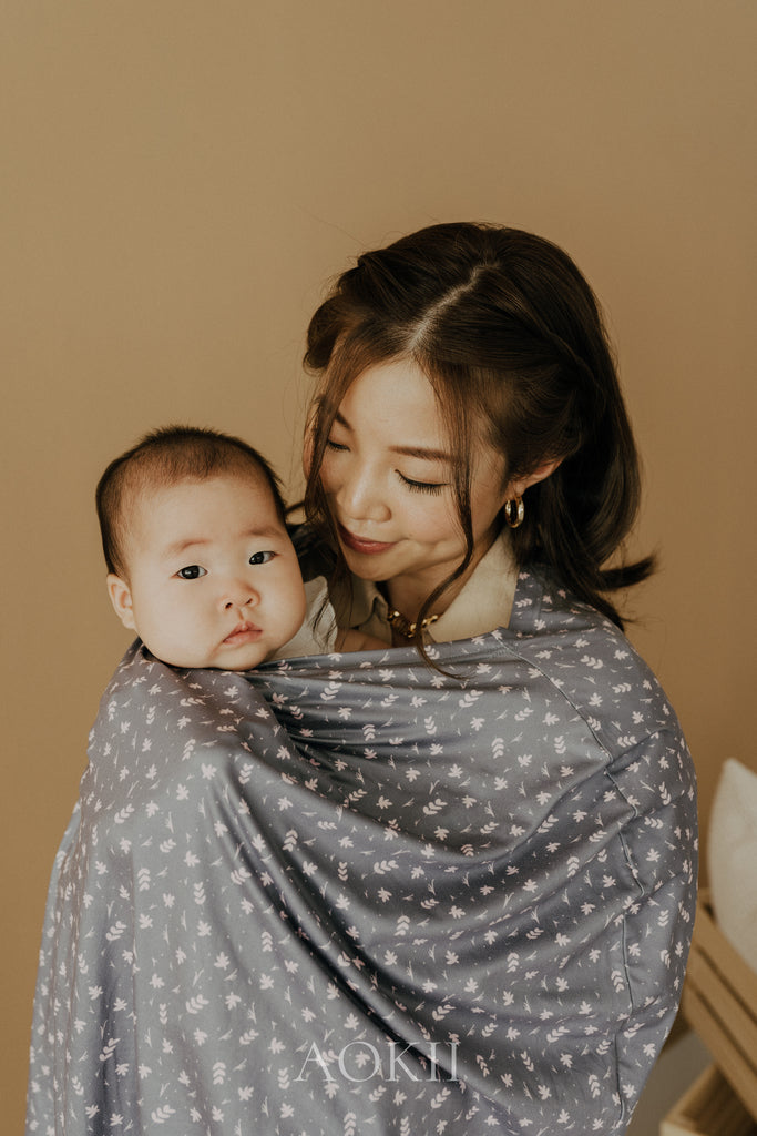 Organic soft nursing cover for breastfeeding and baby shower gifts