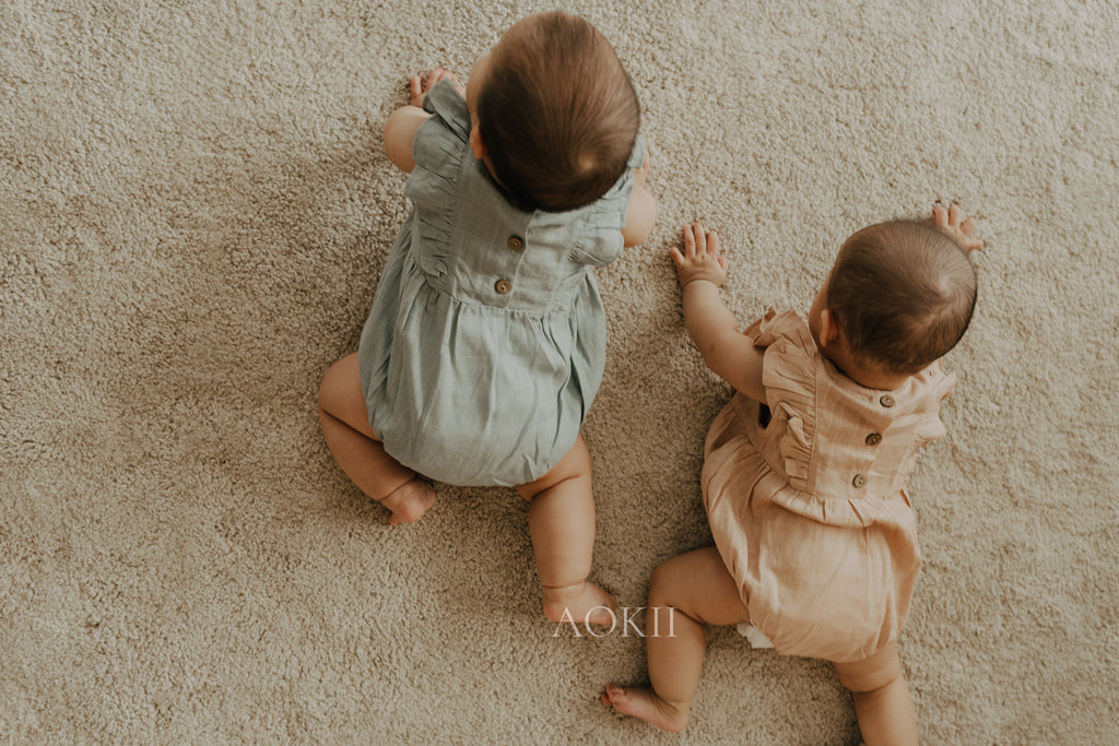 Organic linen cotton onesie baby gift