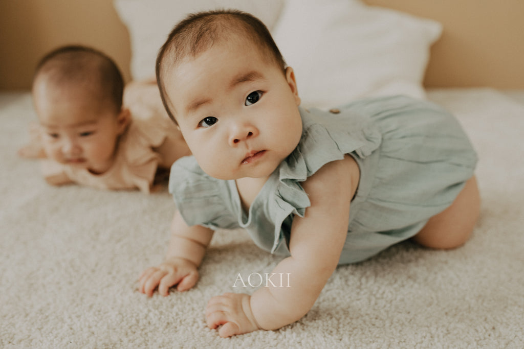 Organic linen cotton onesie baby gift