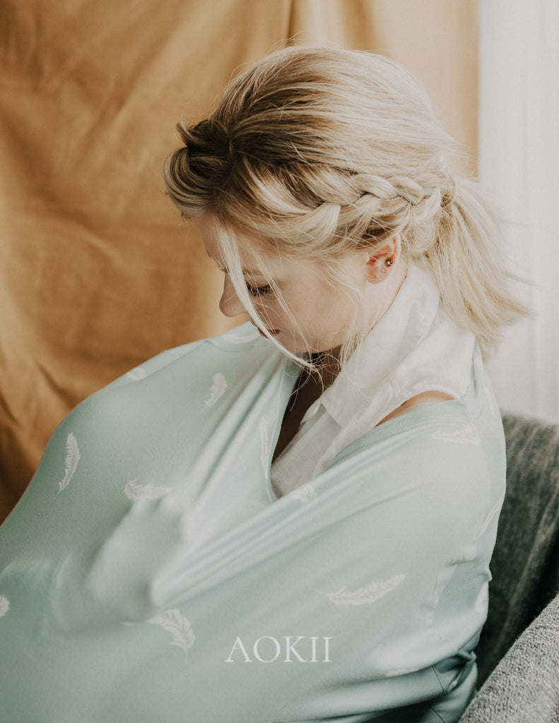 Organic soft nursing cover for breastfeeding and baby shower gifts