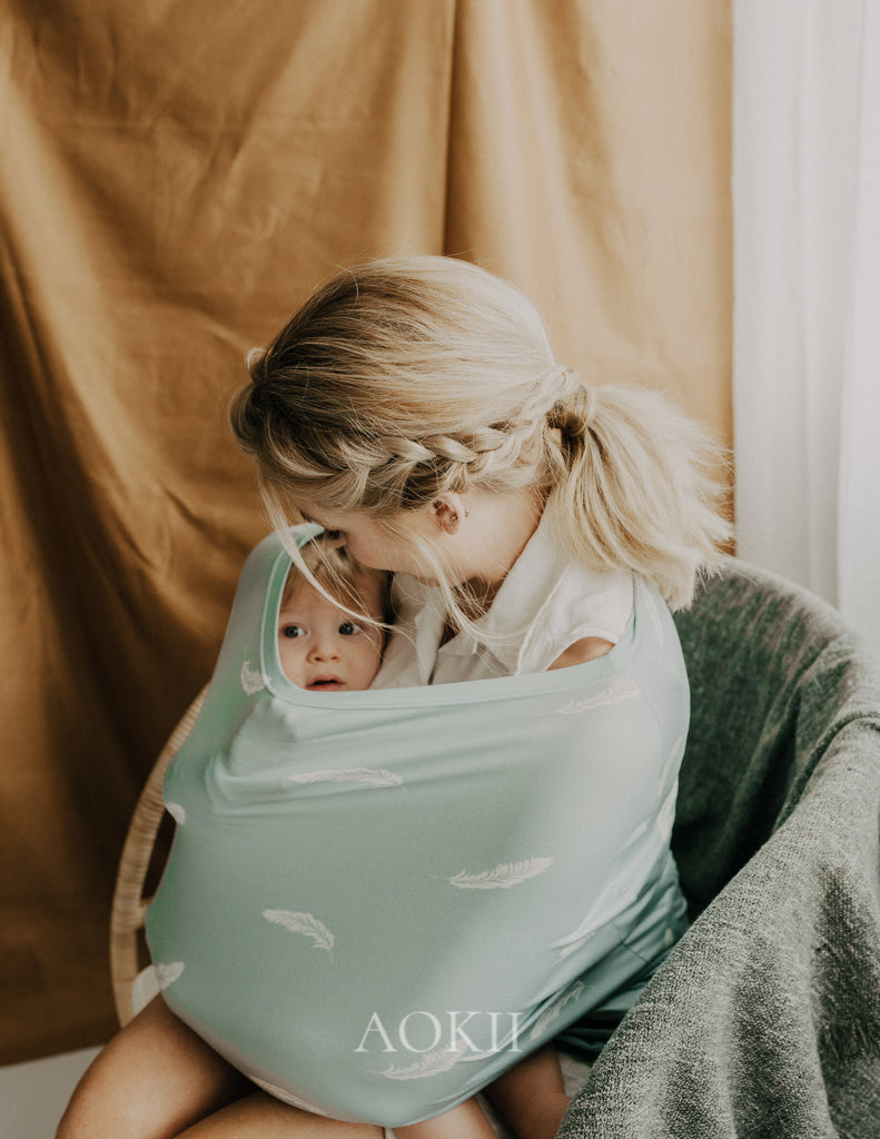 Organic soft nursing cover for breastfeeding and baby shower gifts