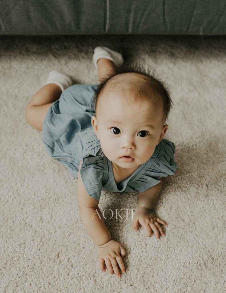 Organic linen cotton onesie baby gift