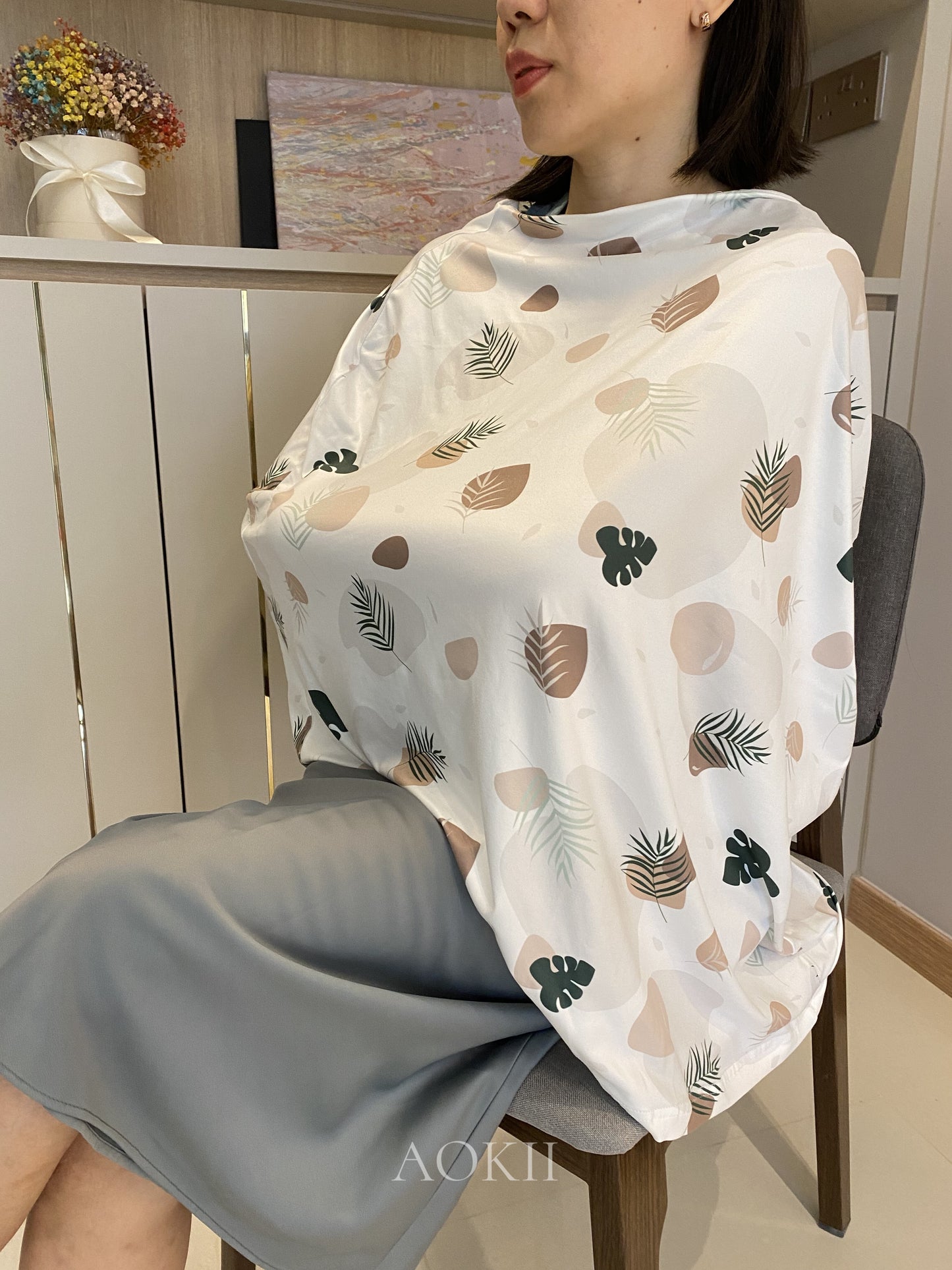 AOKII organic soft nursing cover for breastfeeding and baby shower gifts