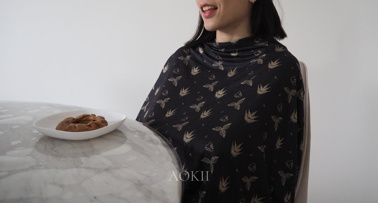 Organic soft nursing cover for breastfeeding and baby shower gifts
