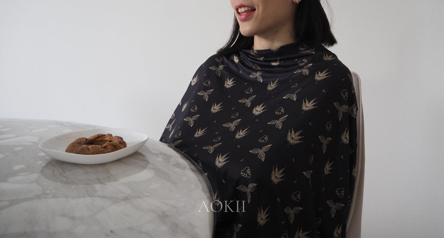 Organic soft nursing cover for breastfeeding and baby shower gifts