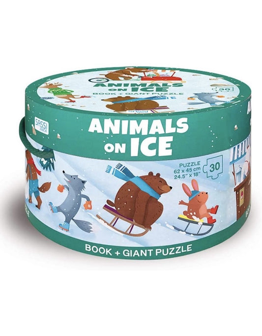 Interactive children's books. Animals on Ice Board Book Giant Puzzle
