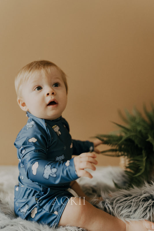 Eco-friendly sustainable swimwear series for babies and children