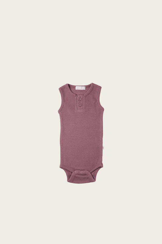 Jamie Kay Organic Essential Singlet Bodysuit in Woodrose